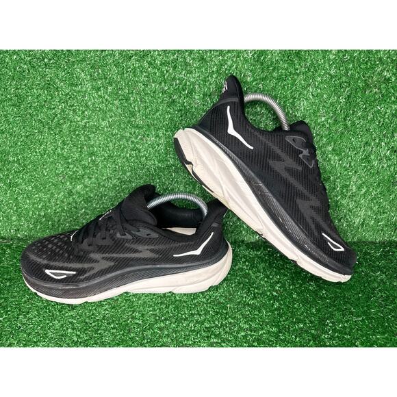 Hoka One One Clifton 9 Shoes Womens Size 8 B Black Running Cushioned - Picture 3 of 8